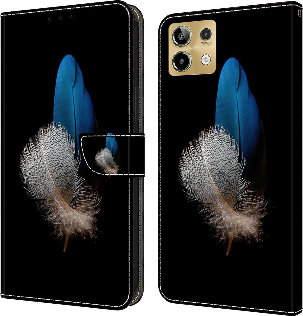 CLM-Tech Handyhülle kompatibel mit Xiaomi Redmi Note 13 5G Hülle - Tasche aus Kunstleder - Klapphülle mit Ständer und Kartenfächern - Schutzh...