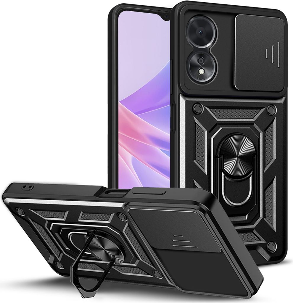 Techsuit Camshield Back Cover Hülle für Oppo A78 - Schwarz