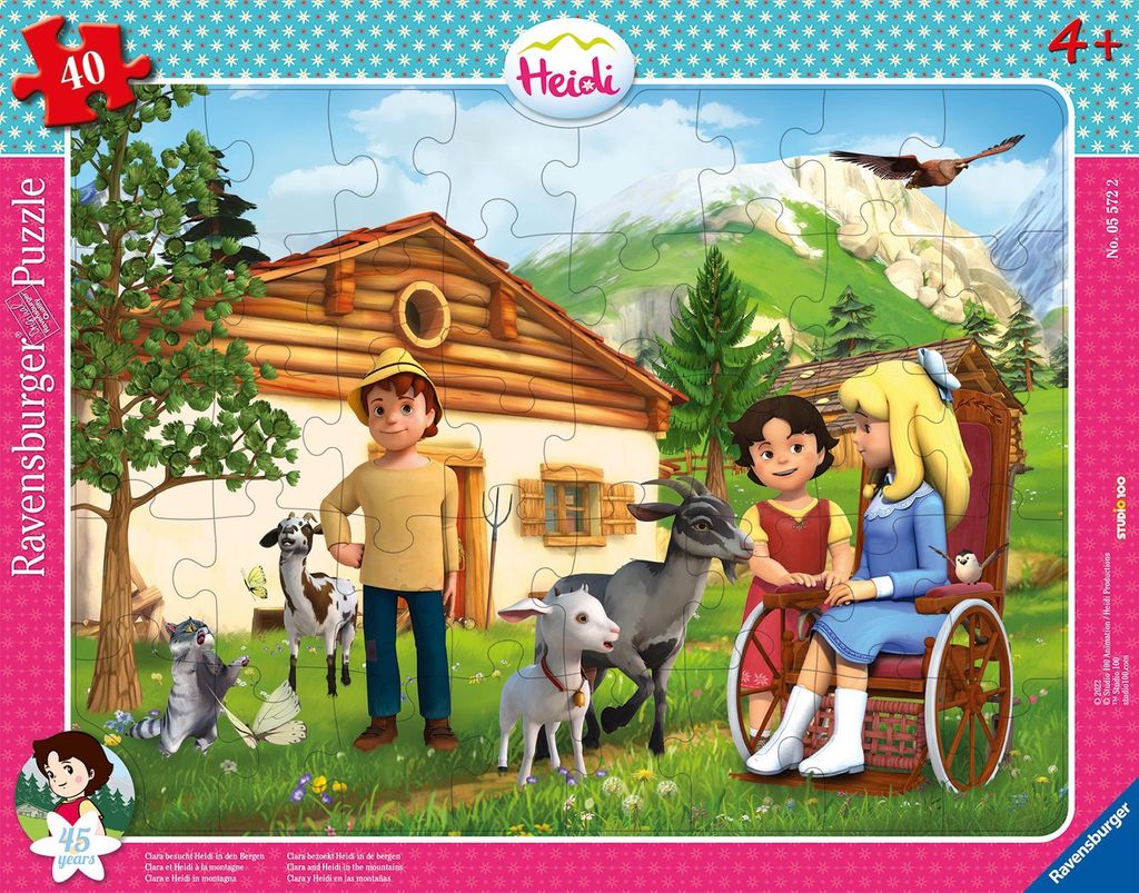 Clara besucht Heidi in den Bergen - Rahmenpuzzle 40 Teile Produktbild 