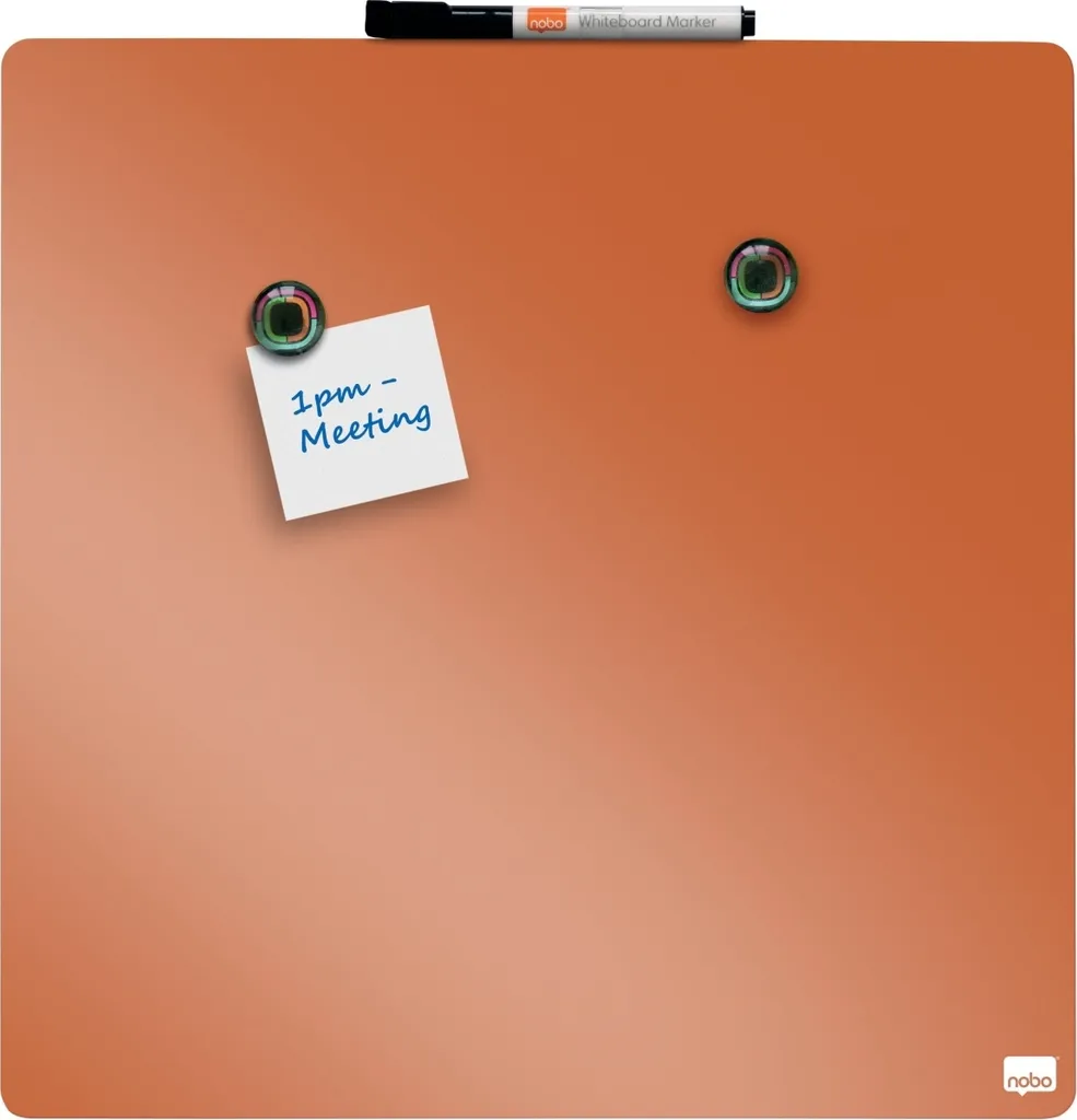 Tableau effaçable à sec orange 360mm magnétique avec surface laquée