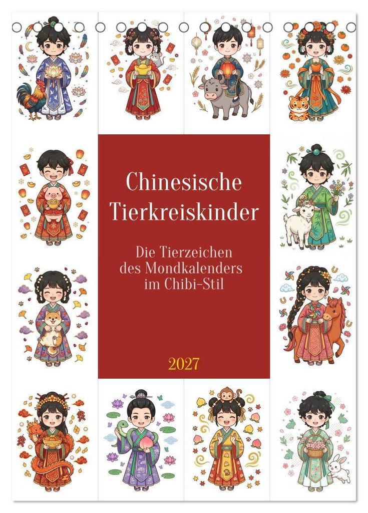 Chinesische Tierkreiskinder (Tischkalender 2027 DIN A5 hoch), CALVENDO Monatskalender