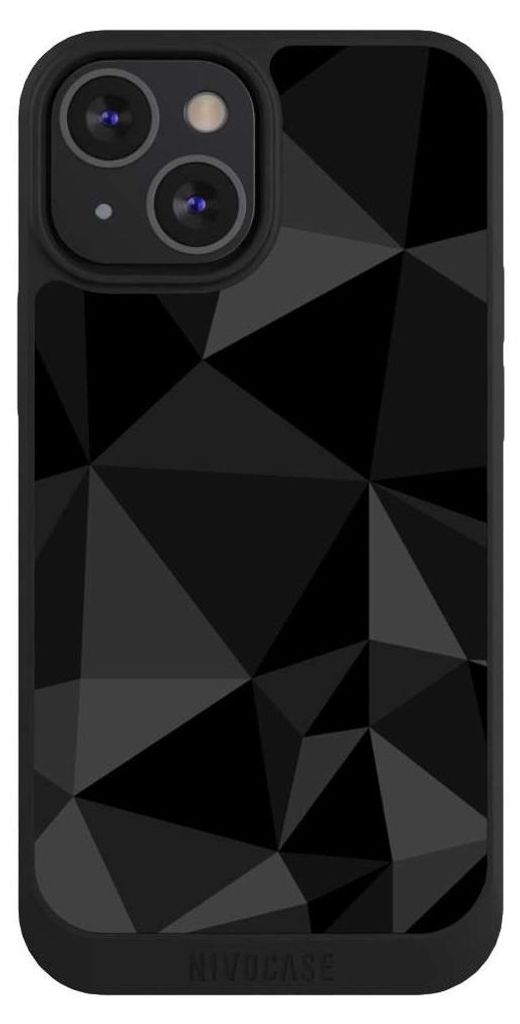 NIVOCASE Handyhülle für Apple iPhone 13 Mini Hülle NIVOpure Case Schwarz Abstrakt Geometric Muster