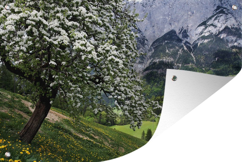 MuchoWow 90x60 cm Outdoor-Poster Gartendeko Sichtschutz Garten Poster für den Garten Frühling in den Salzburger Alpen
