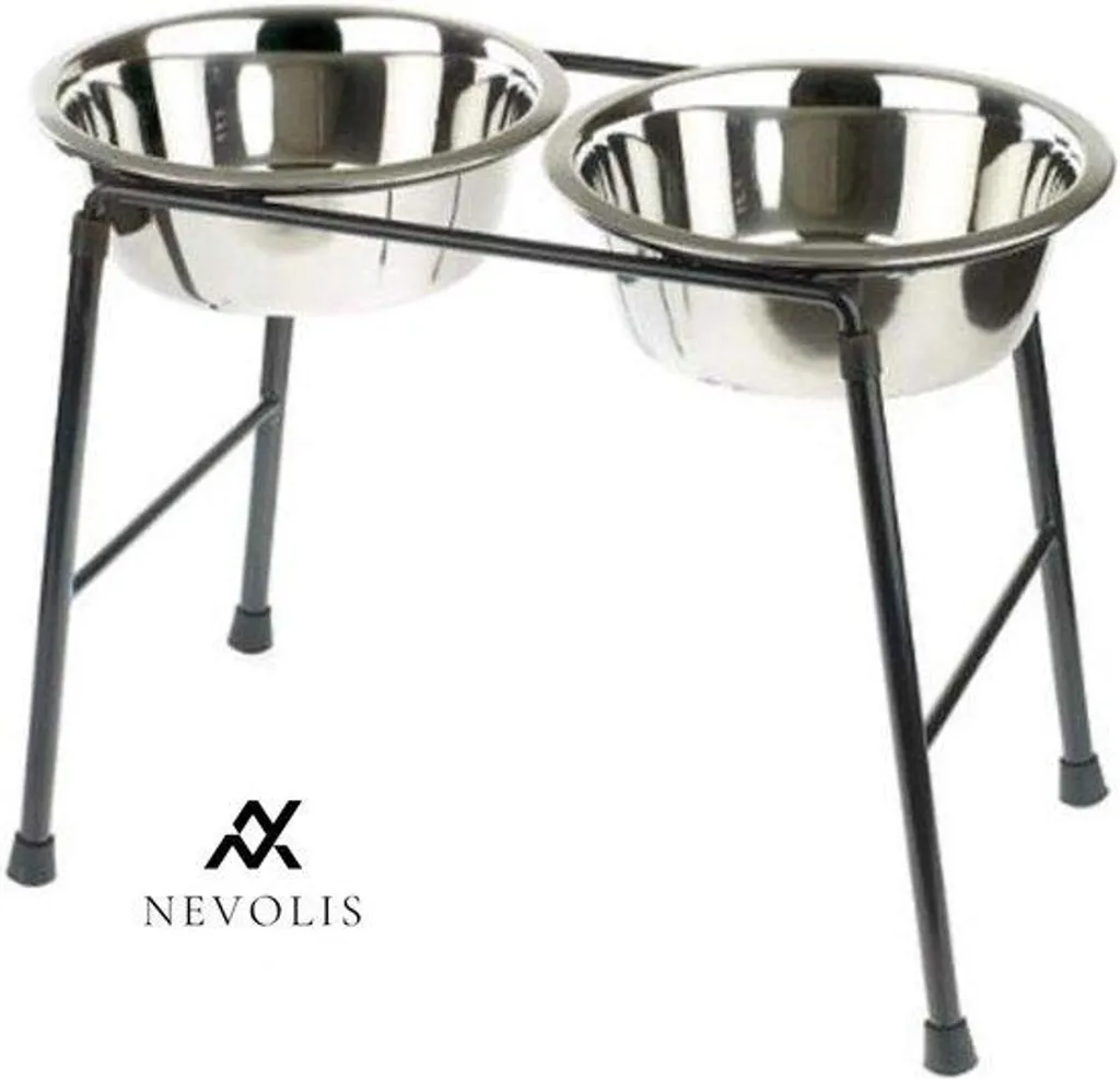 Double gamelle surélevée automatique en acier inoxydable 2 x 1,6 L