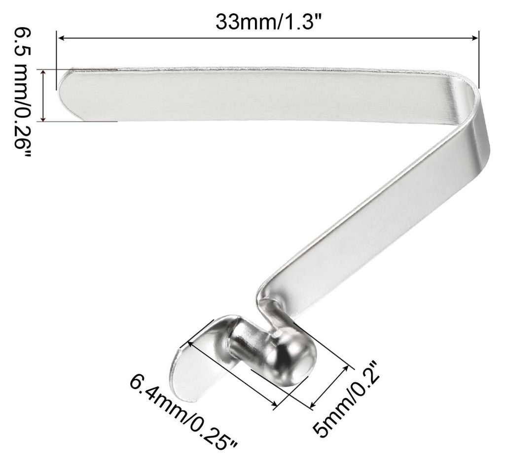 6,4x5mm Kajak Paddel Clips, 6er Pack Zeltstangen Clips aus Stahl, V-f?rmige Einzelpin-Druckknopf-Federclips zur Fixierung von Rohren fš¹r Camping...