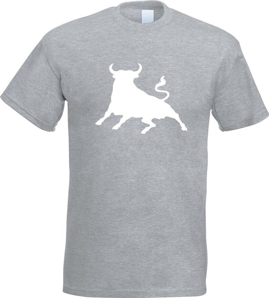 Kiwistar - T-Shirt - Graumeliert - Stier Toro Bull Motiv Bedruckt Funshirt Design Print - mit Motiv Bedruckt - Funshirt Design - Sport - Freizeit -...