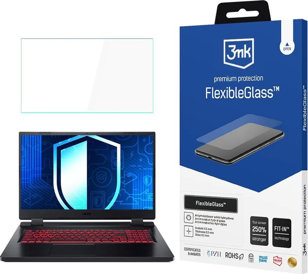 Vetro Ibrido 3mk per Acer Nitro 5 17,3" | Protezione Discreta 7H