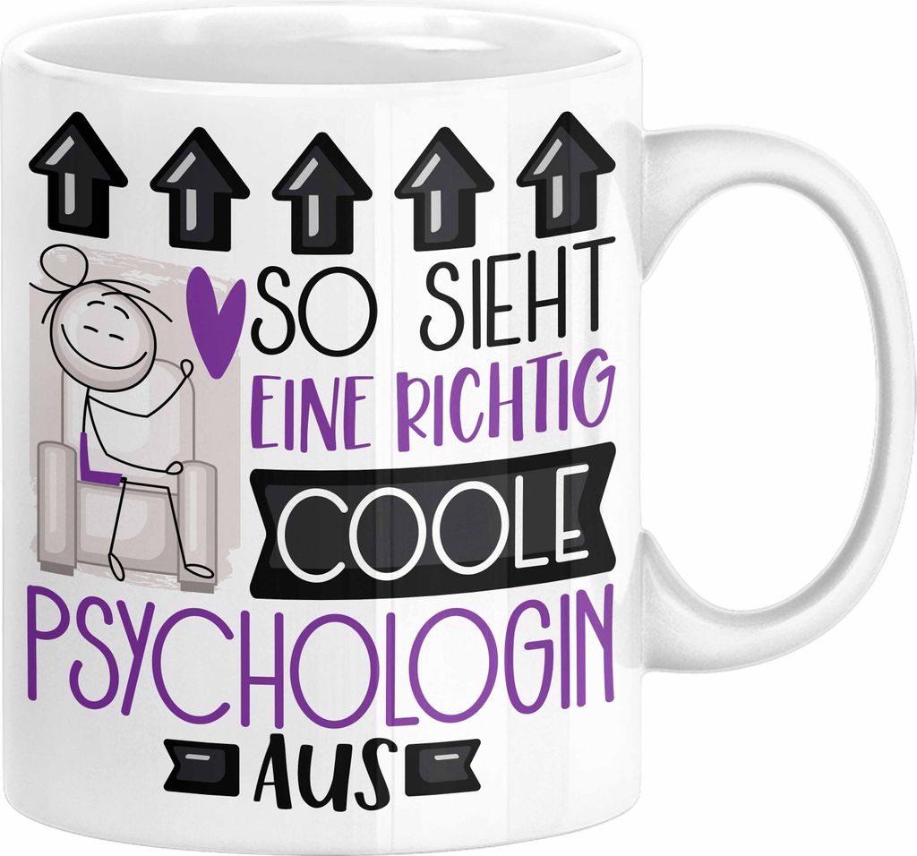Psychologin Geschenk Tasse Geschenkidee für Psychologin Geburtstag Weihnachten Spruch So Sieht Eine Richtig Coole Psychologin Aus Kaffee-Becher (...