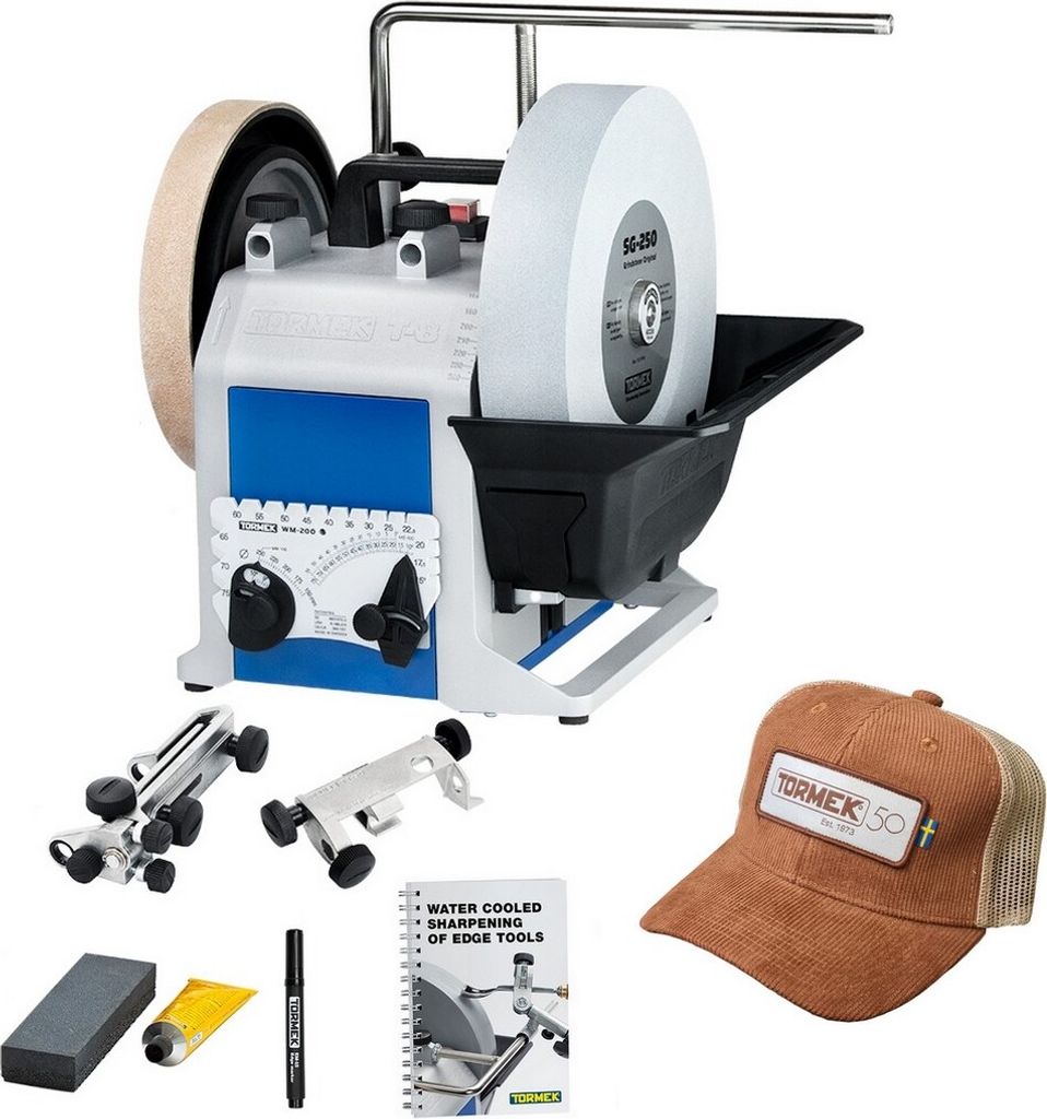 Tormek T8 Naßschleifmaschine Schärfsystem Schleifmaschine + Trucker Cap 9930