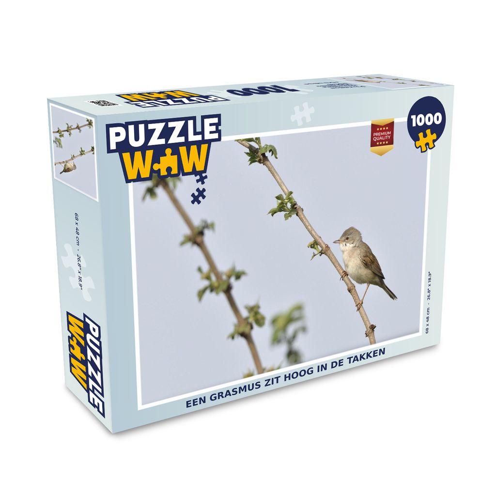 MuchoWow Puzzle 1000 Teile Eine Dorngrasmücke sitzt hoch in den Zweigen - Erwachsene - Rätsel