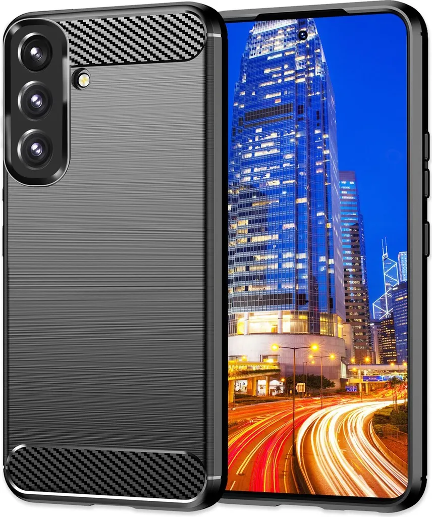 Custodia NALIA Carbon per Samsung S24 Plus | Cover Silicone Nera Opaca
