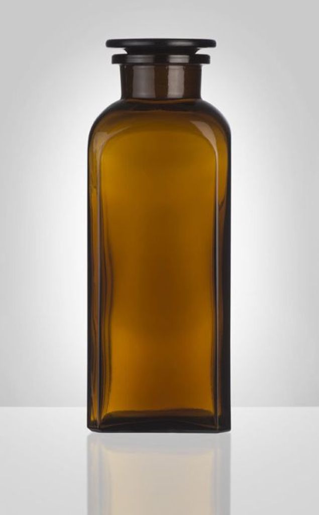 CZ dóza-prachovnice 750ml-čtv.hnědá, zabr.víko, sklo
