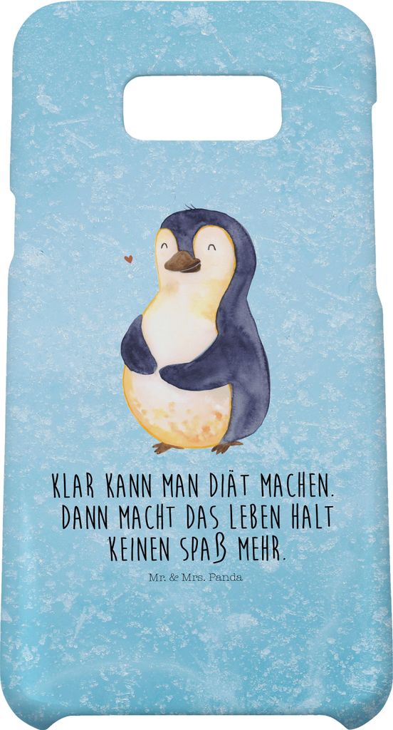 Mr. & Mrs. Panda Samsung Galaxy S8 plus Handyhülle Pinguin Diät - Eisblau - Geschenk, Bierbauch, Handy, Abnehmen, Hülle, Cover, Case