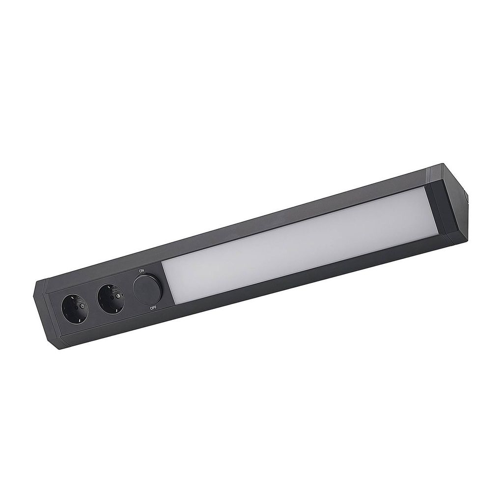 Arcchio LED-Unterbaulampe Ovano, 62 cm, schwarz, Aluminium