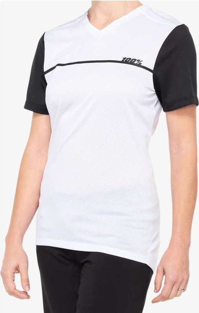 100% SPEEDLAB Kurzarm Fahrradtrikot - RIDECAMP W - Weiß/Schwarz L