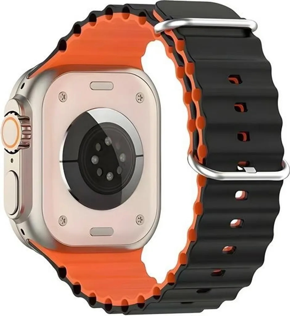 Cinturino Sportivo Beline Waves per Apple Watch 41/40/38mm Nero Arancio - 2