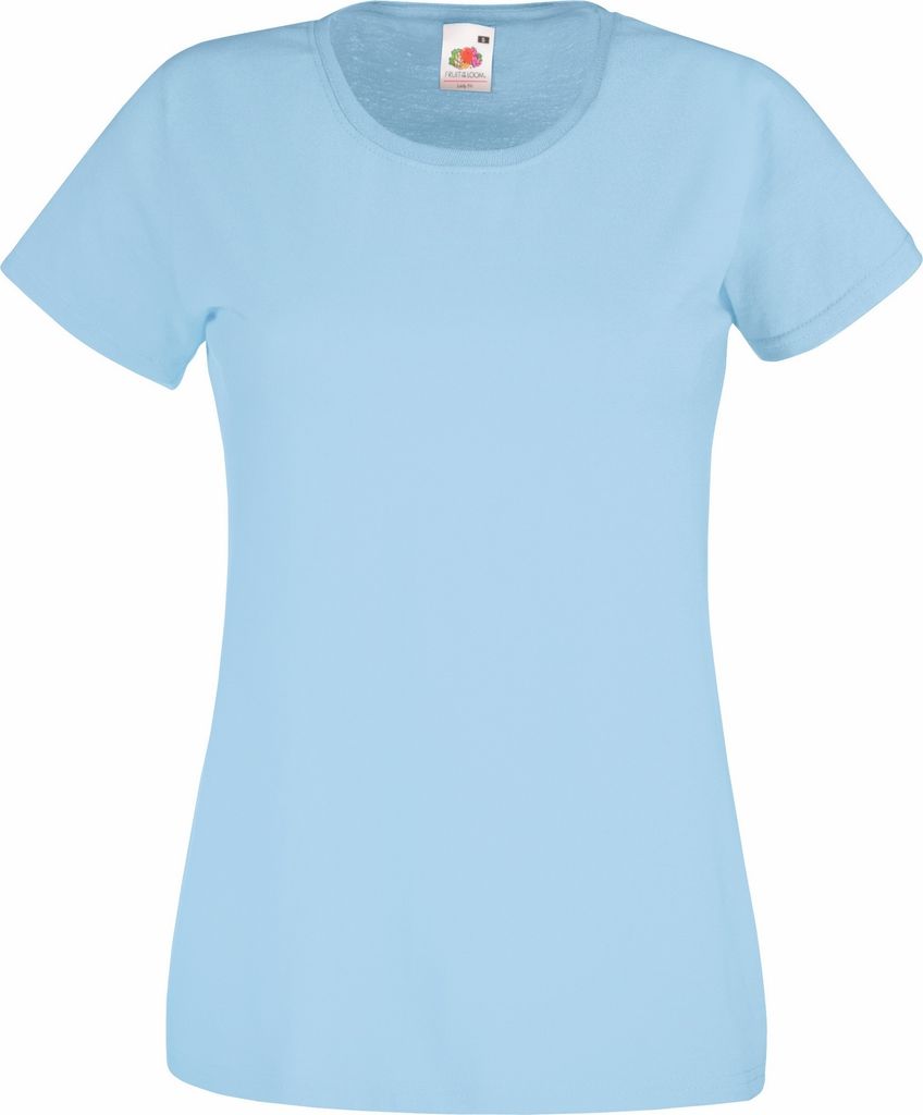 Fruit Of The Loom Lady-Fit Damen T-Shirt BC1354 (2XL) (Himmelblau)