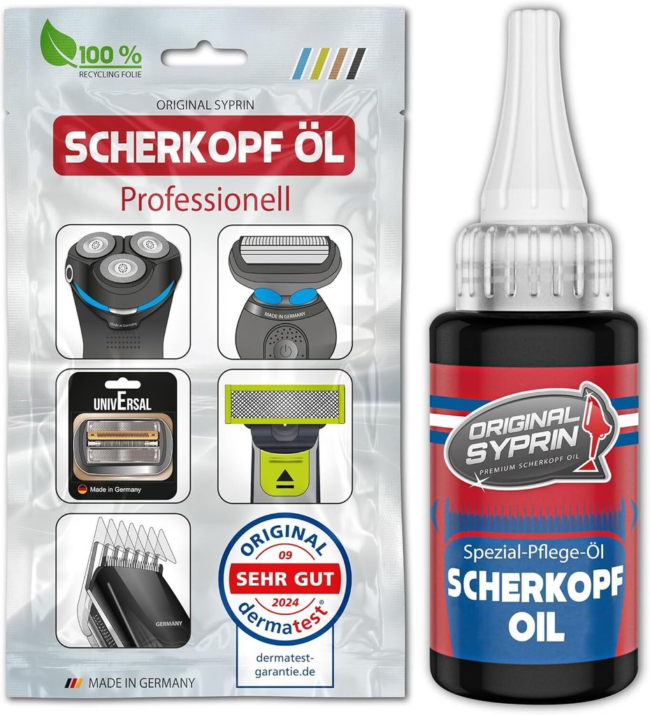 Original Syprin Premium Scherkopf Öl für Haarschneidemaschinen I Elektro Rasierer öl I Scherkopföl Friseurbedarf Schermaschinenöl Feinmechanik...