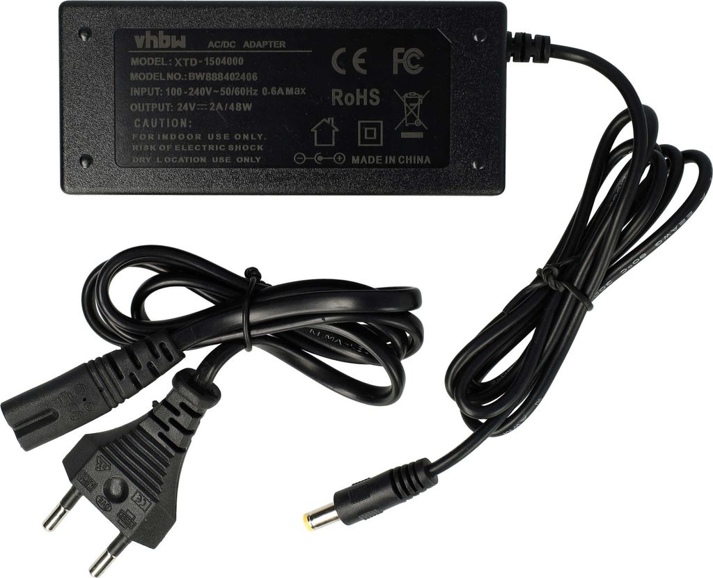 vhbw Universal Netzteil für Elektrogeräte - AC/DC Netzadapter, 200 cm, 5,5 x 2,5 mm 24V