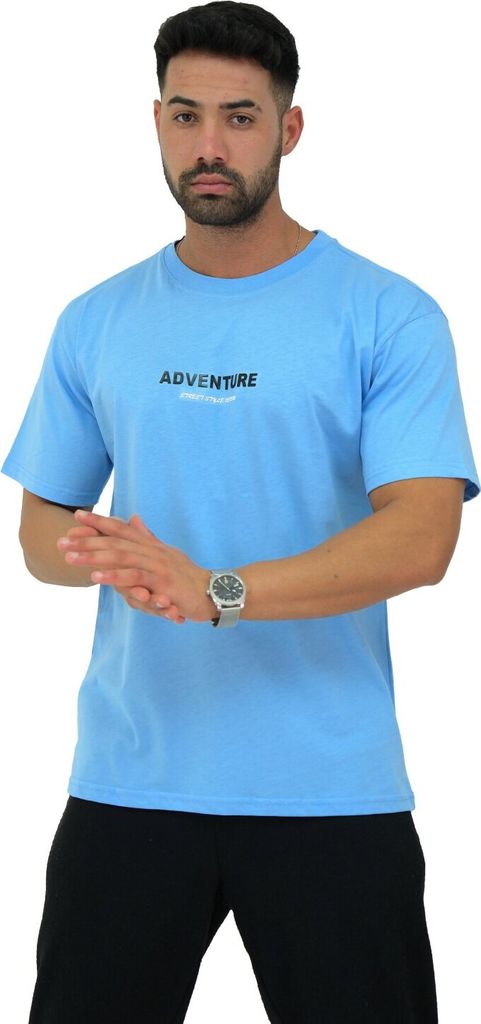 Megaman, Herren T-Shirt, Oversize, Hellblau | Medium