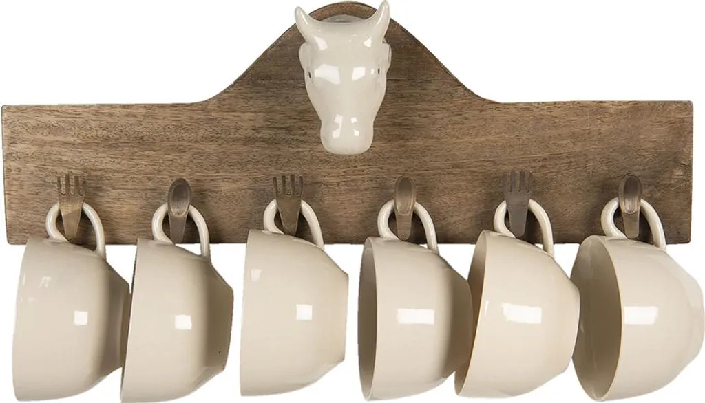 Porta Bicchieri Design Clayre & Eef in Legno Marrone 48cm | Ordine Cucina