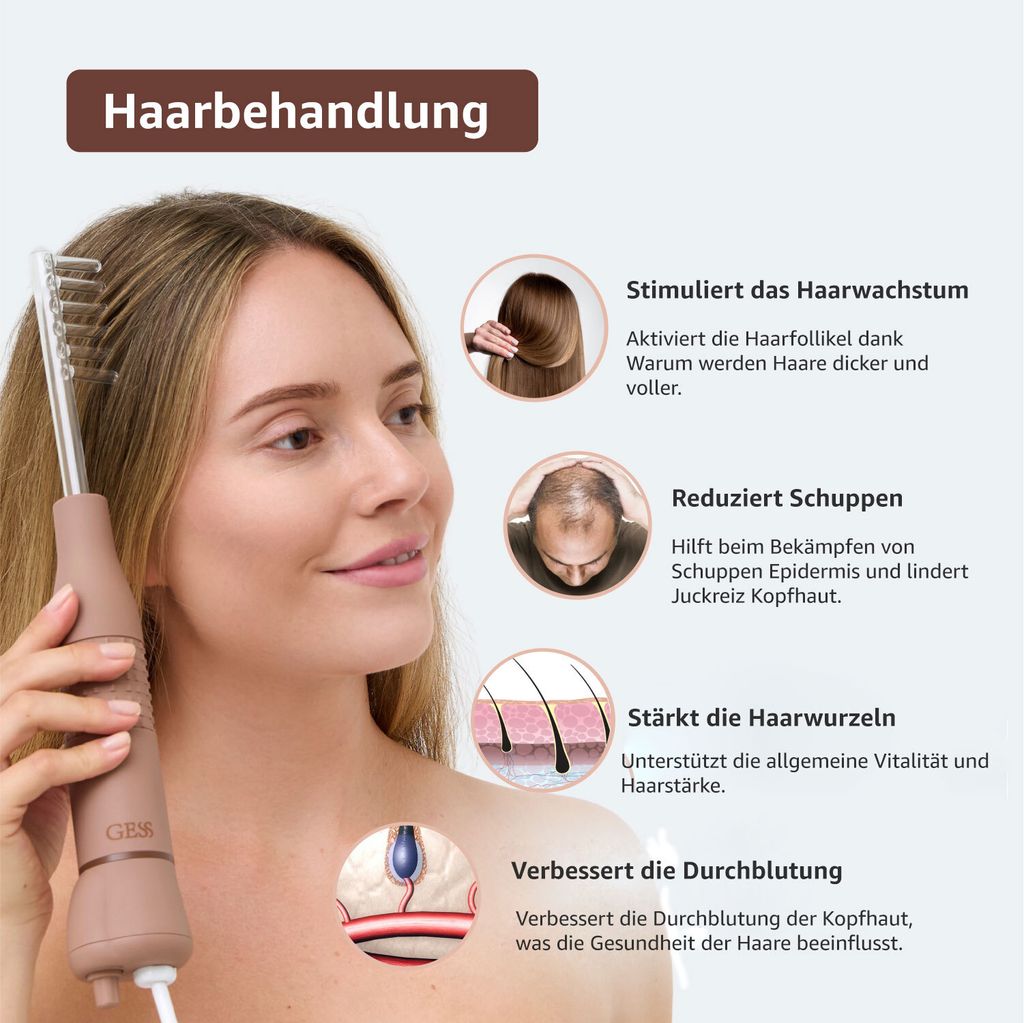 Darsonval, Hochfrequenz, Haarbehandlung, Anti-Haarausfall, Produktbild 3