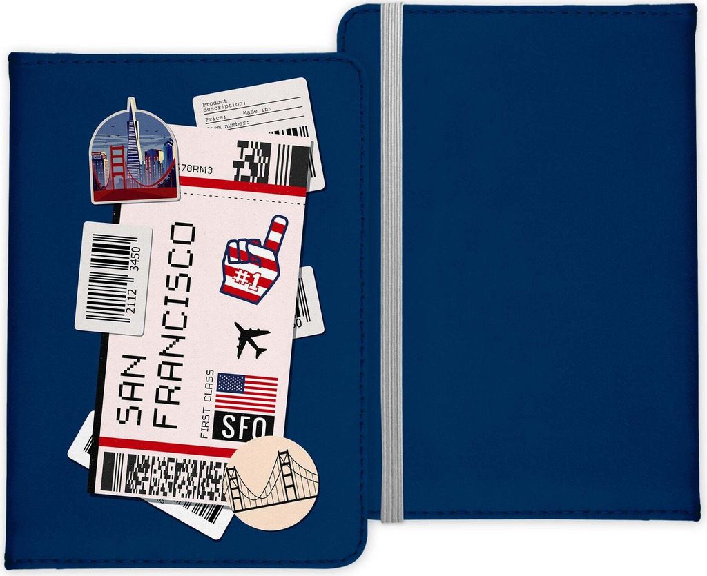 22Feels San Francisco Souvenir Reisepasshülle Organizer Reisen Gadgets Kalifornien USA Vereinigte Staaten Urlaub Kunst-Leder Etui Cover Frauen Mä...