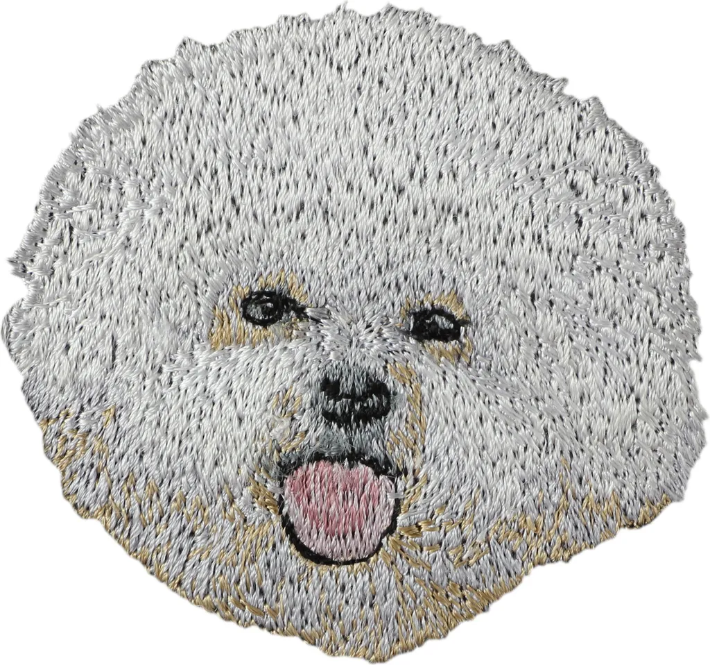 Toppa Bichon Frisé Art-Dog Ricamata - Patch Cane per Zaino e Abbigliamento