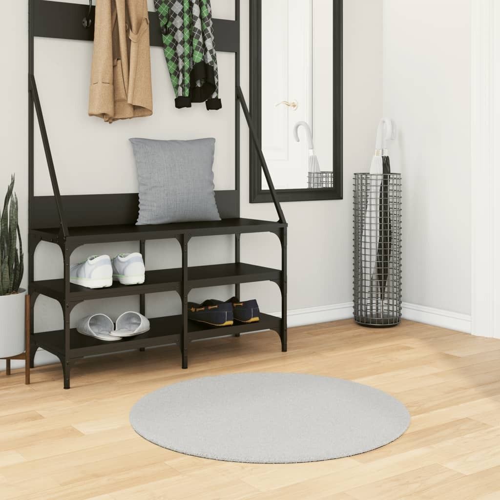 "Spring Sale"Teppich Wohnzimmer - Modern Stil - HUARTE Kurzflor Weich und Waschbar Grau Ø 80cm DE178663 - Designerteppiche