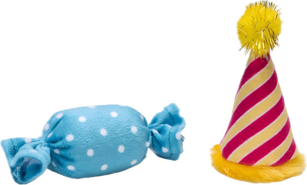 Beeztees Katzenspielzeug Partyhut und Bonbon Produktbild 