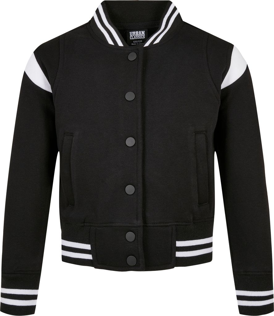 UCK2618 - Girls Inset College Sweat Jacket black/white 146/152