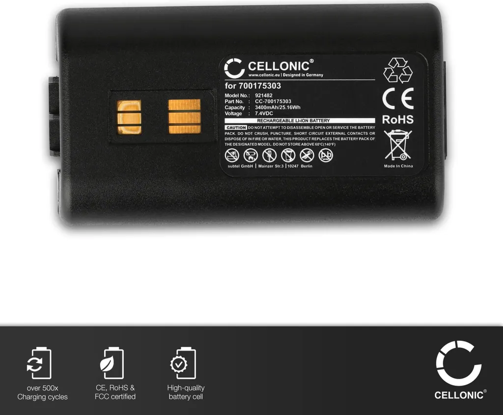Batterie rechargeable pour scanner de codes barres Datalogic 700175303