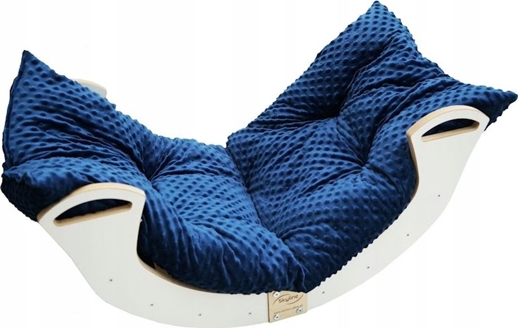 Skyline Kletterbogen Klettergerüste Kletterdreieck Baby Kletterwippe Holzbogen für Kinder Montessori Lack Klappbar Weiß, mod.C, 98x46x49cm, Marine