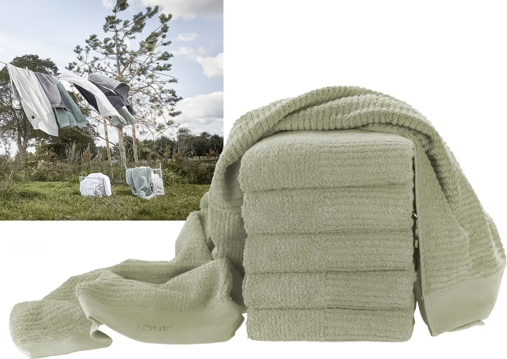 Asciugamano Zone Denmark Classic Verde Eucalipto 140x70 cm Cotone - 4
