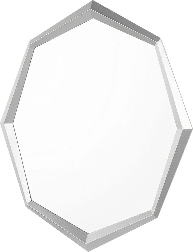 Miroir Mural de Style Glamour Argenté - Décoration Octogonale Chic