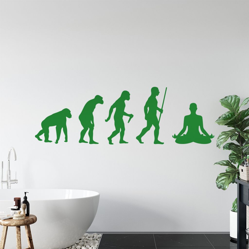 Yoga Gymnastik Evolution IV Wandtattoo Wandaufkleber Wall Sticker - Dekoration, Küche, Wohnzimmer, Schlafzimmer, Badezimmer