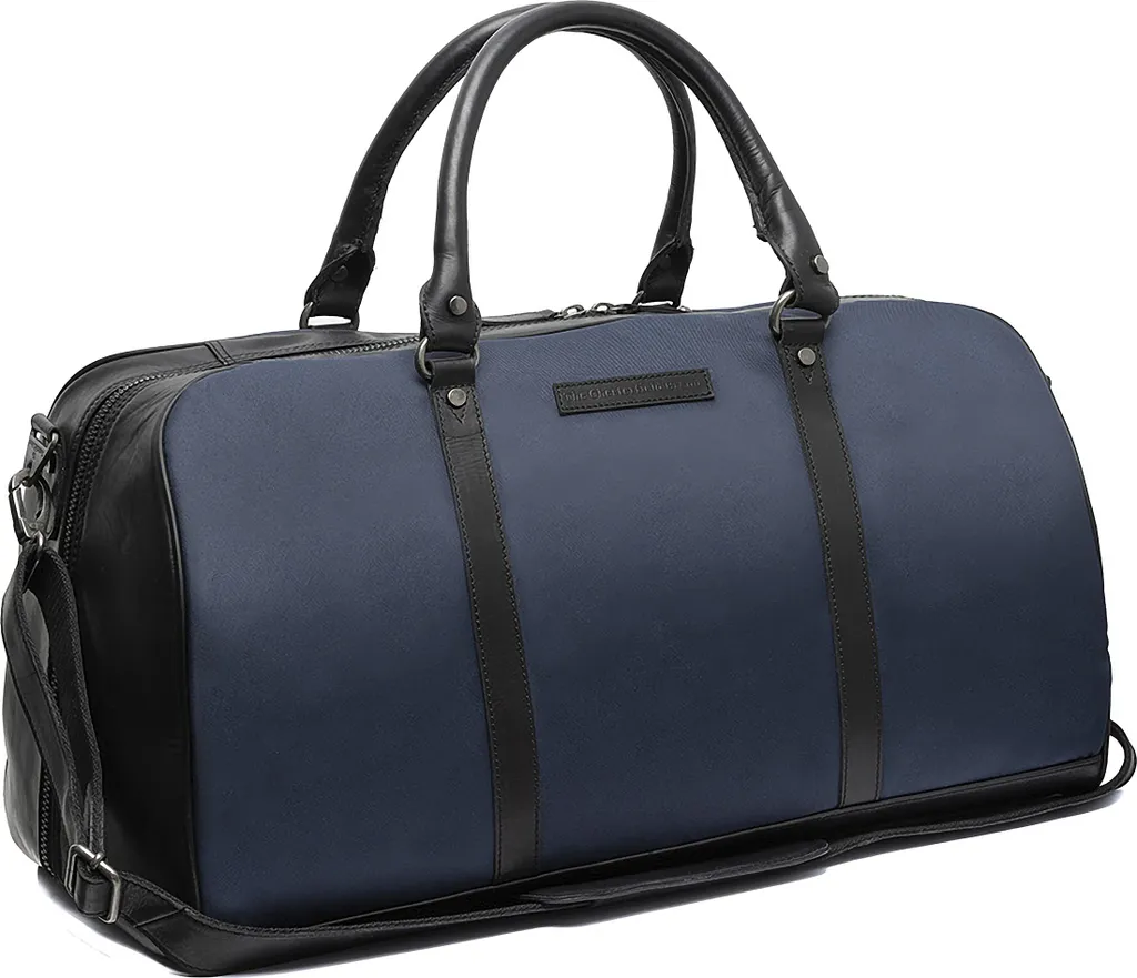 Grand sac de voyage bleu marine en cuir véritable idéal pour le weekend