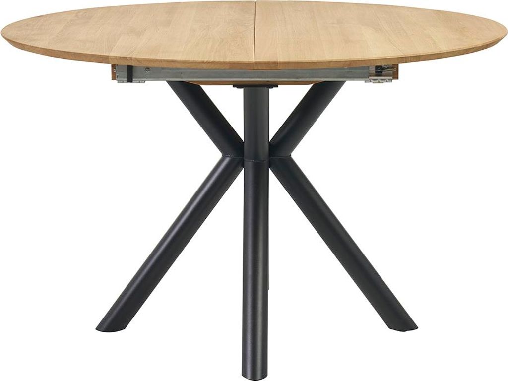 Miliboo - Ausziehbarer runder Esstisch in hellem Eichenholz Massiv L120-170 cm OLGA