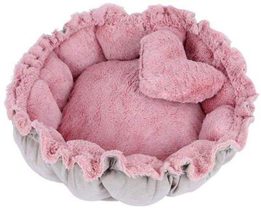 Rundes Bett für kleine Hunde und Katzen rosa PTW05