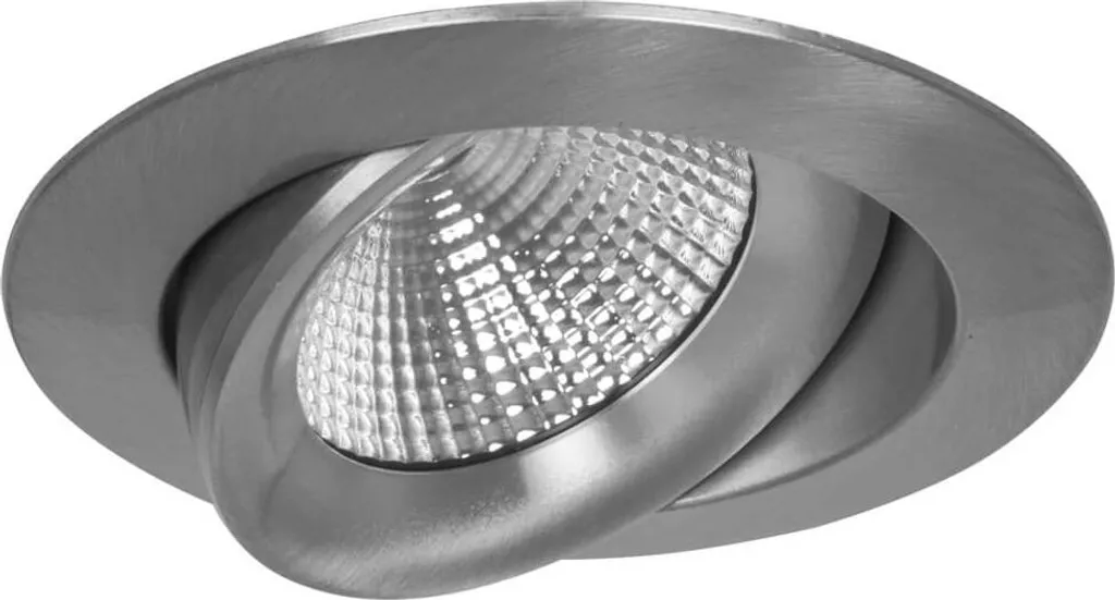 Lampada da incasso LED, SLC ONE 360°, LED/8W, 640 lm, 3000K alluminio spazzolato rotondo