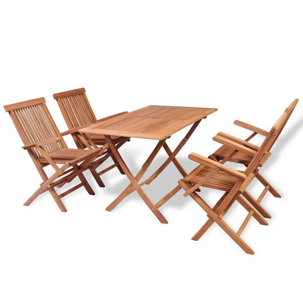 "Rabatt" 5-tlg. Garten-Essgruppe - mit tishe & Stuhl - Teak Massivholz - Lounge-Dining set CC19944