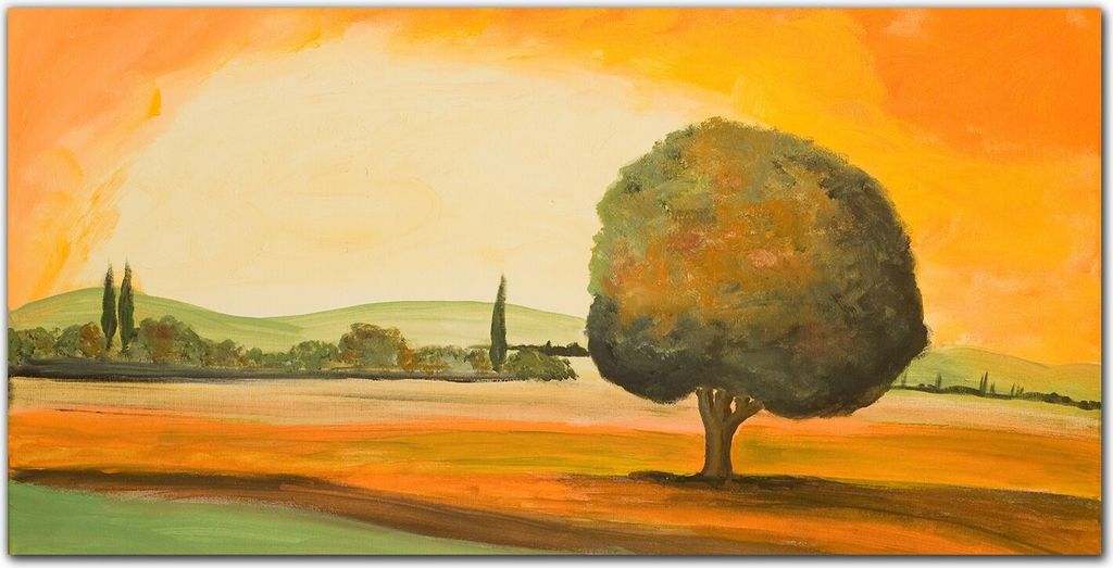 Coloray Bild aus Leinwand 140x70 Leinwand Dekoration - Landschaftsmalerei Baum