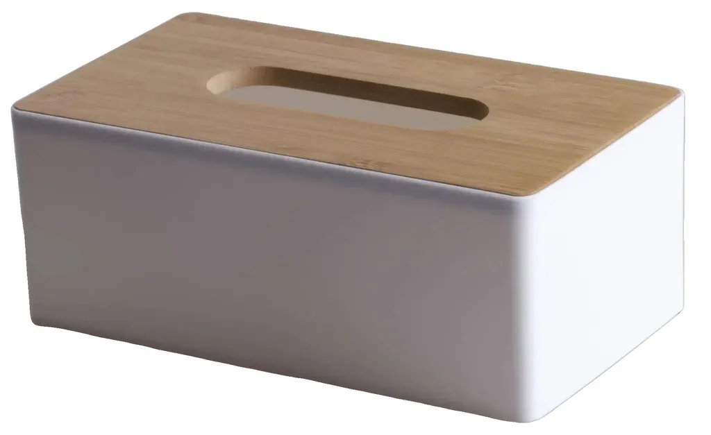 Boîte à mouchoirs en bois massif blanc1 robuste et facile à recharger