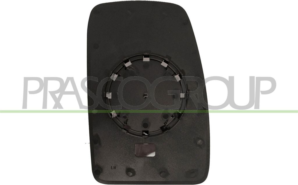 PRASCO Spiegelglas Außenspiegel Links für RENAULT MASTER II Kasten (FD) Beheizbar mit Weitwinkelspiegel Konvex unGetönt RN9527514