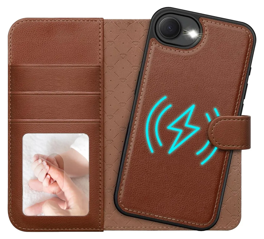 Custodia Professionale iPhone 16e 2in1: MagSafe, RFID e Pelle Nera