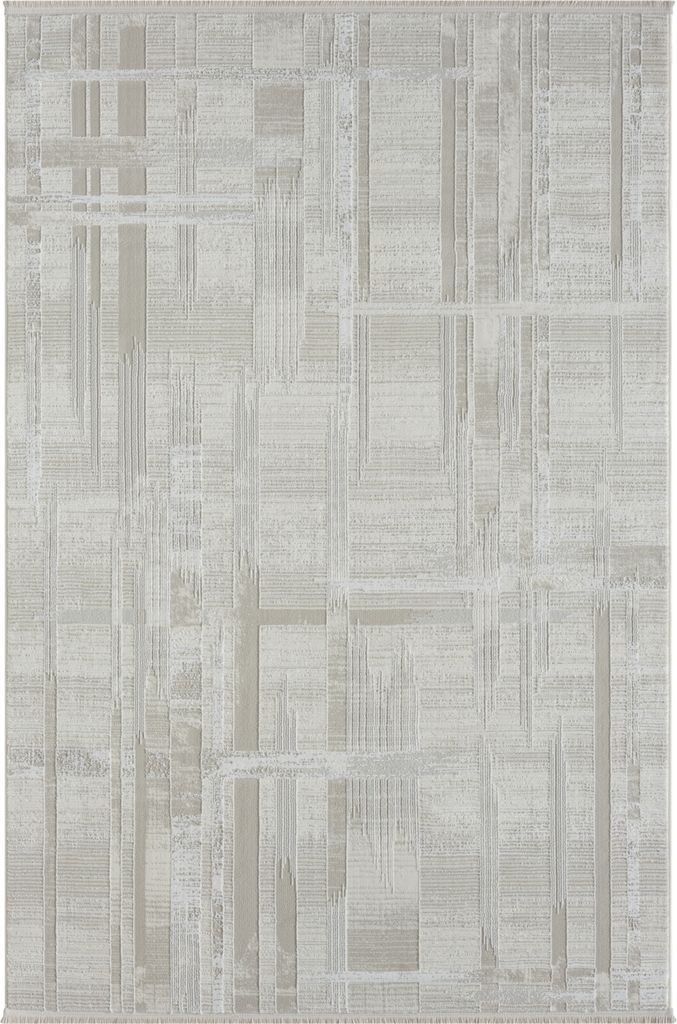 MY-RUG Teppich,Alska, 230x160, Kurzflor-Teppich, creme weiß, weich, gemütlich, mit schönem Muster, flachgewebt, rechteckig