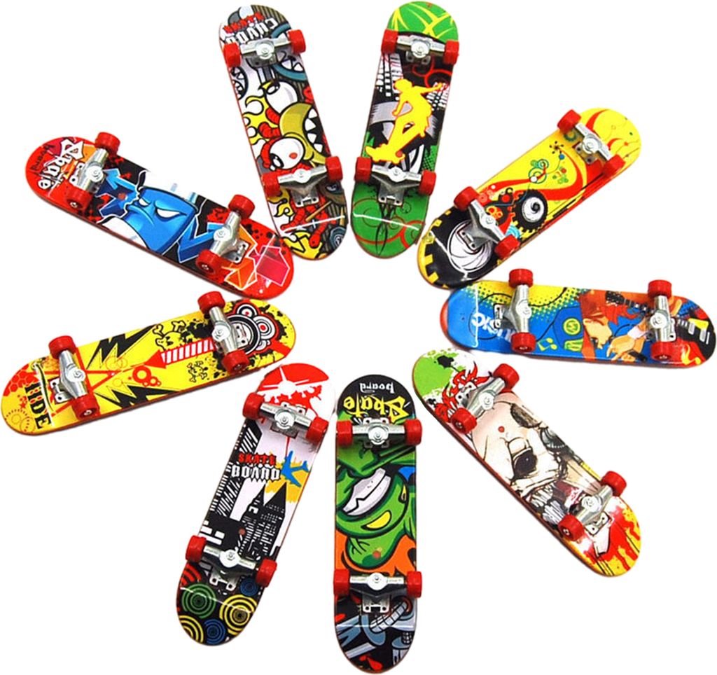 Finger-Skateboard-Set, 9-teilig, zufällige Auswahl, Mini-Finger-Skateboard, professionelle Finger-Skateboards aus Legierung, kreatives Geschenk f...