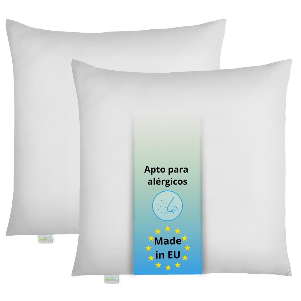 Juego de 2 almohadas, 80 x 80 cm, 100 % microfibra, aptas Imagen del producto 
