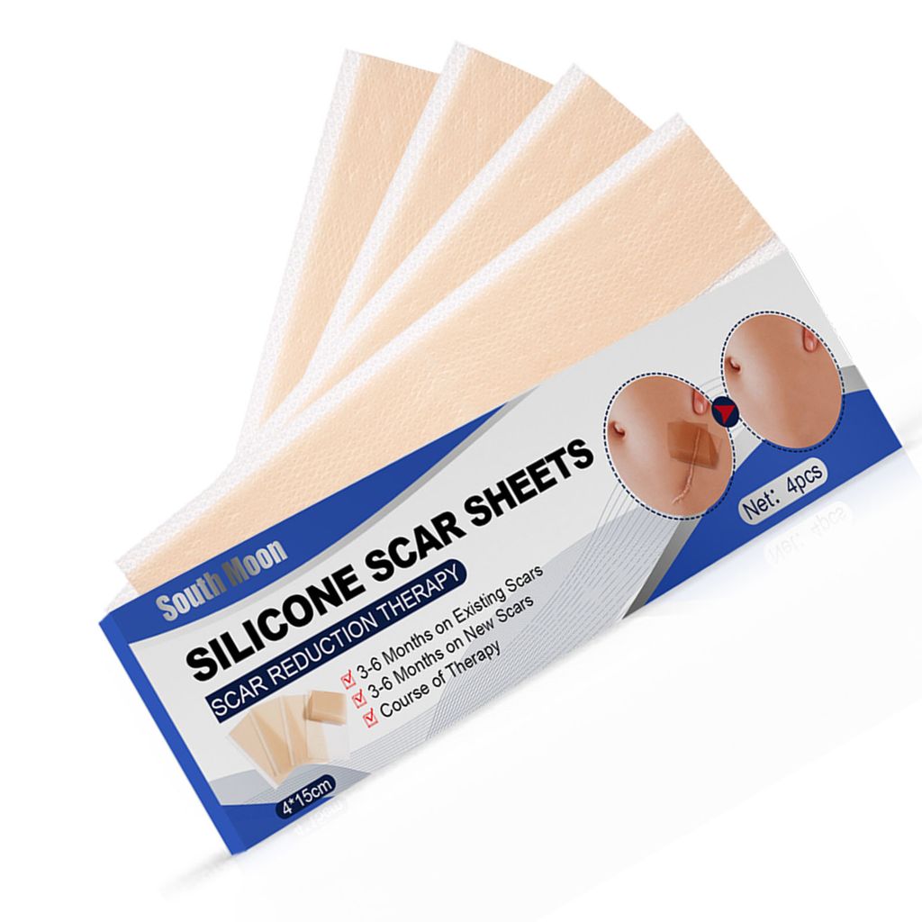 4pcs Narbenentfernung Silikonband selbstklebend leicht schneiden transparent Narben verblassen Blätter (1,6 X 5,9in)