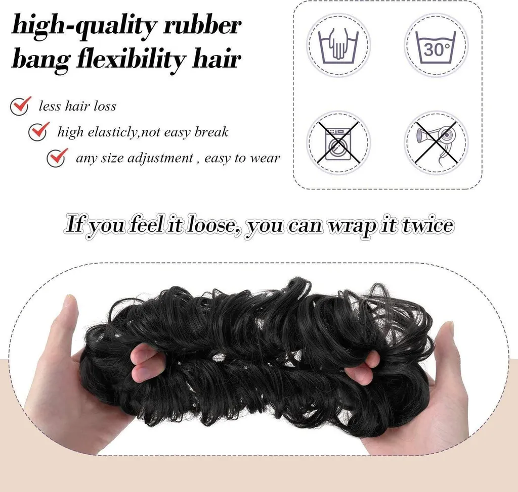 Postiche chignon ondulé pour mariage, coiffure de soirée rapide